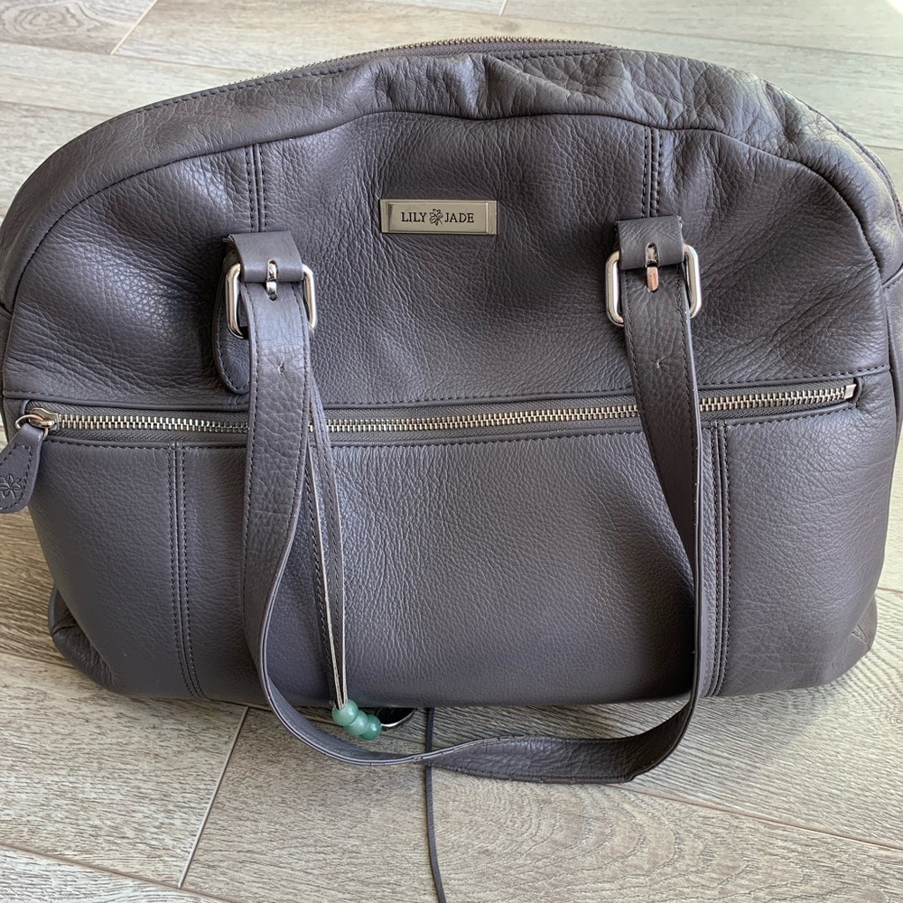Lily Jade Rose Grey & Jade diaper bag
